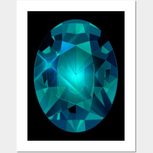 Turquoise Oval Shape Gemstone Posters and Art